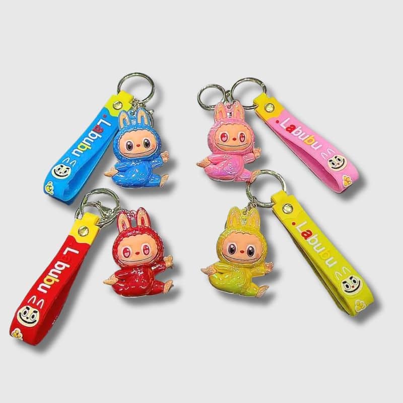 Porte Clés Labubu Figurine Mignonne 7,5 cm, Porte Clés avec Motif Labubu