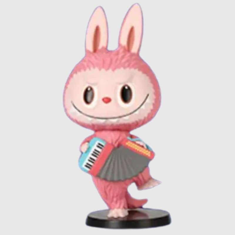 Figurine Labubu Musicien Accordéon Édition Limitée 8 cm, Figurine Labubu Qui Joue de l'Accordéon