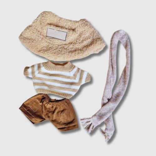 Ensemble Vêtements Hiver Stylé pour Labubu, Ensemble Pull Rayé Hiver Pour Labuu