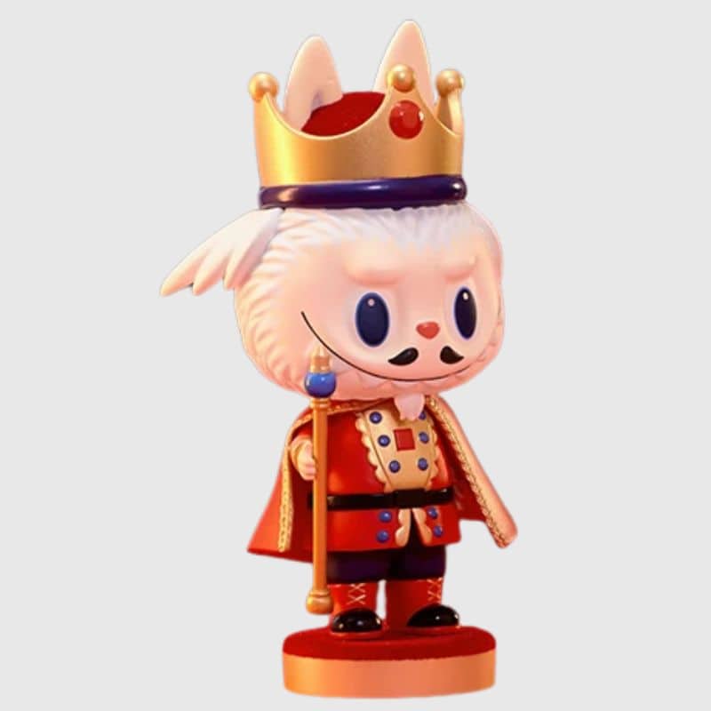Figurine Labubu The King en Costume Royal avec Sceptre, Figurine Labubu Le Roi