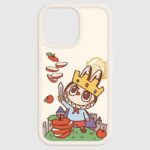 Coque de Téléphone Labubu Roi avec Épée et Couronne pour iPhone, Coque Labubu avec Motif Derrière