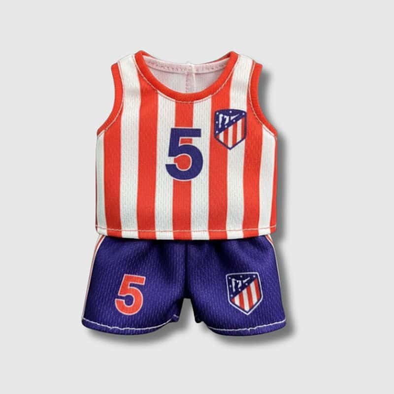 Tenues De Football Maillot Atlético Madrid Pour Labubu, Mini Tenue de Football pour Labubu