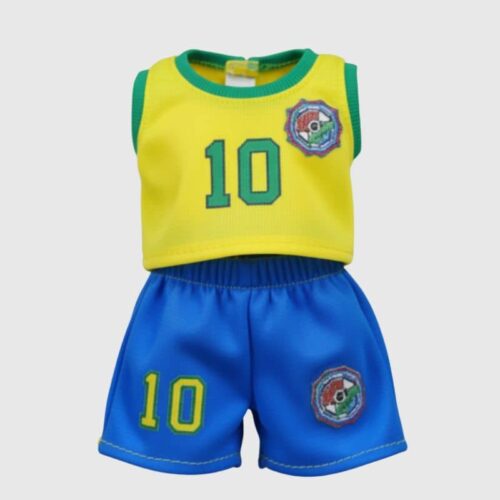 Tenues de Football Brésil pour Labubu, Mini Tenue de Football Brésil pour Labubu