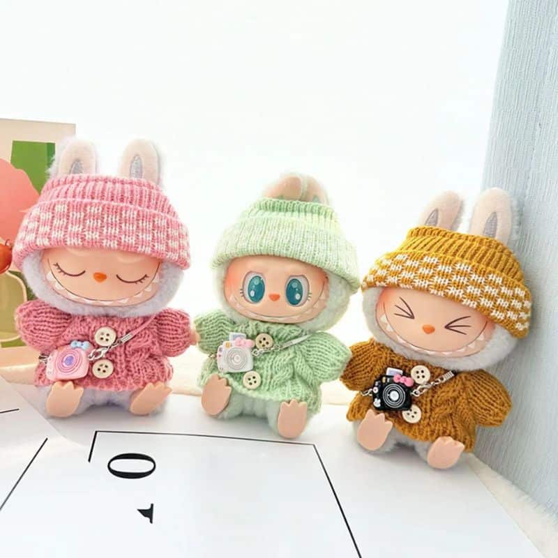 Ensemble Tricoté Pull et Bonnet pour Labubu