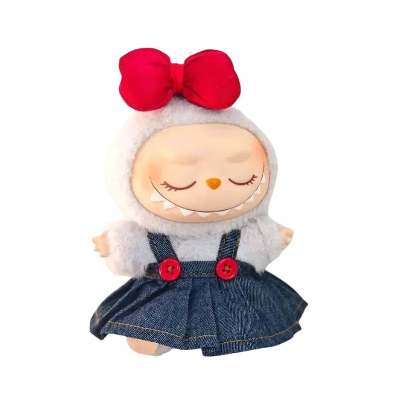 Ensemble Vêtement Labubu Style Décontracté avec Jupe en Jean et Nœud Rouge 3 3