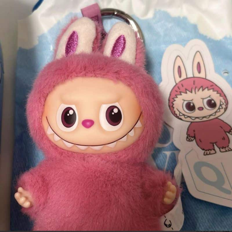 Porte clés Labubu en Peluche Rose Édition Limitée 6 6