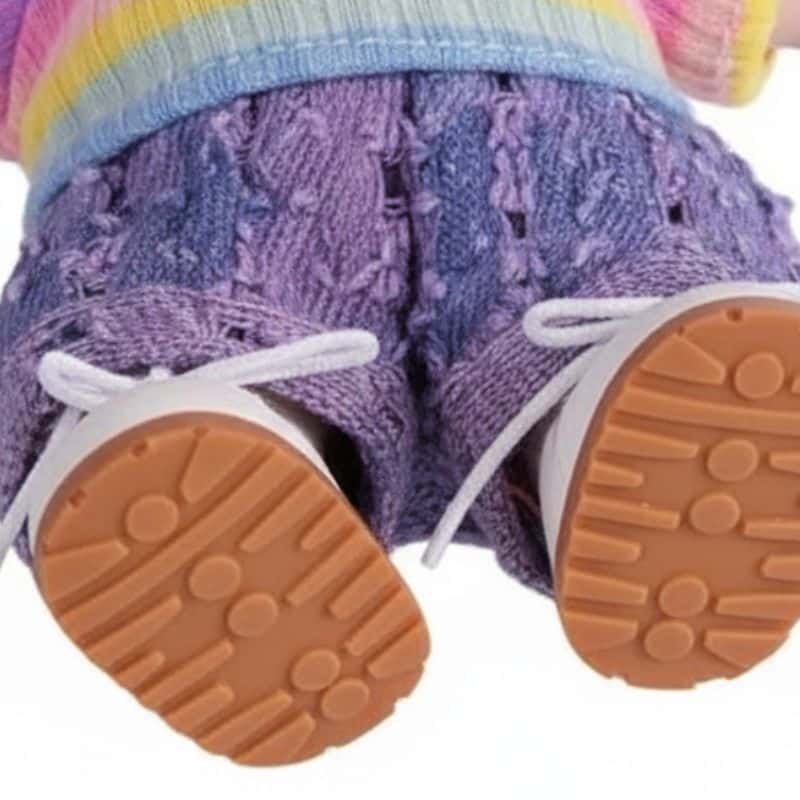 Ensemble Haut Coloré À Rayures Et Pantalon Violet Pour Labubu 5 6