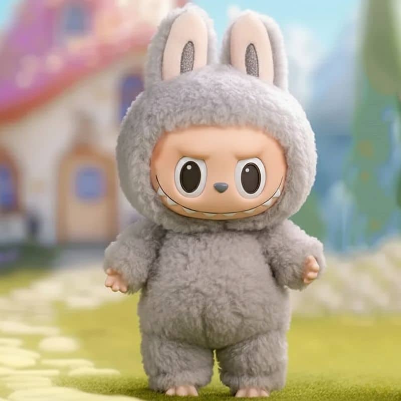 Peluche Labubu Sesame Bean Grise