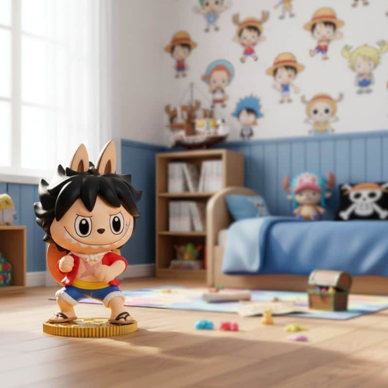 Figurine Labubu Monkey D Luffy One Piece 9 cm