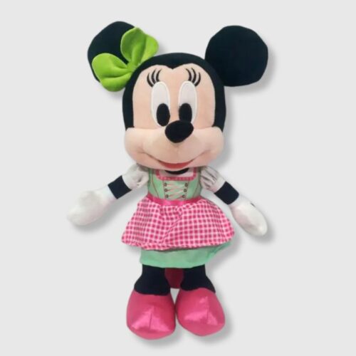 Doudou Minnie En Robe Rose À Carreaux 35 cm, doudou Minnie 35cm