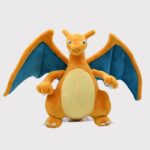 Peluche Dracaufeu Avec Ailes Bleues Et Flamme Ardente 21 cm, peluche Dracaufeu