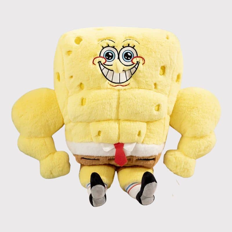 Peluche Bob l’éponge Super Musclé, peluche Bob l'éponge musclé