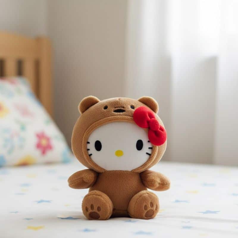 Peluche Hello Kitty En Costume D’ours Brun 10 cm 4 4