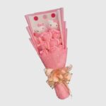 Peluche Hello Kitty en Bouquet Rose Élégant, peluche Hello Kitty rose élégant
