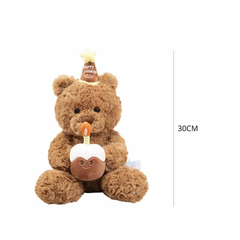 Peluche Ours Anniversaire Avec Gâteau et Bougie 4 Peluche Ours Anniversaire Avec Gâteau et Bougie – Image 4