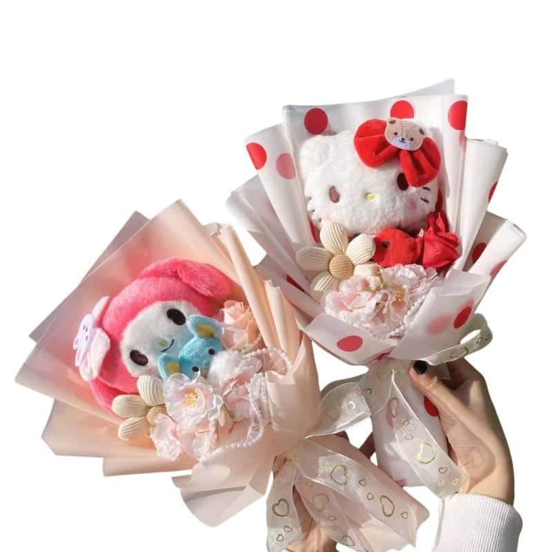 Peluche Hello Kitty Adorable Avec Bouquet Décoratif En Style Élégant 3 Peluche Hello Kitty Adorable Avec Bouquet Décoratif En Style Élégant – Image 3